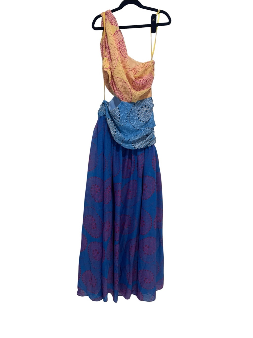 Staud Ashlyn Blue Golc Multicolor Cutout Maxi Dress, Size 2 - Picture 6 of 7